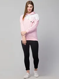 PDKFASHIONS Sweatshirt Rabbit Hoodie for Women Full Sleeves Winter Wear (XL, Pink)-thumb3