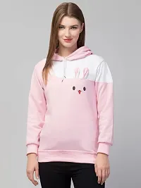 PDKFASHIONS Sweatshirt Rabbit Hoodie for Women Full Sleeves Winter Wear (XL, Pink)-thumb2