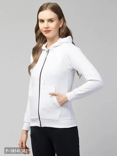 PDKFASHIONS Winter Wear Zipper Sweatshirt Hoodies for Women (XL, White)-thumb5
