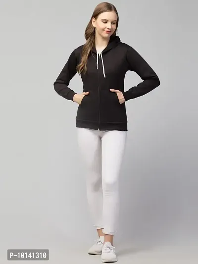 PDKFASHIONS Winter Wear Zipper Sweatshirt Hoodies for Women (L, Black)-thumb5