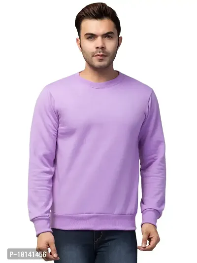 PDKFASHIONS Full Sleeves Sweatshirt for Men (S, Lavender)