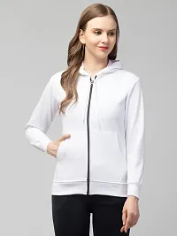 PDKFASHIONS Winter Wear Zipper Sweatshirt Hoodies for Women (XL, White)-thumb2