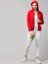 PDKFASHIONS Stylish Zipper Hoodies for Women (S, Red)-thumb1