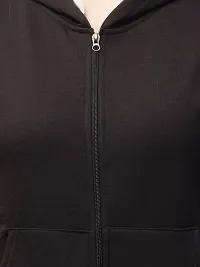 PDKFASHIONS Winter Wear Zipper Sweatshirt Hoodies for Women (L, Black)-thumb1