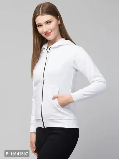 PDKFASHIONS Full Sleeve Solid Women Casual Jacket (XL, White)-thumb5