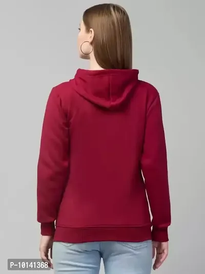 PDKFASHIONS Hooded Zipper Sweatshirt for Women Regular fit Winter Wear Hooded Jacket Zipper Hoodie (M, Maroon)-thumb2