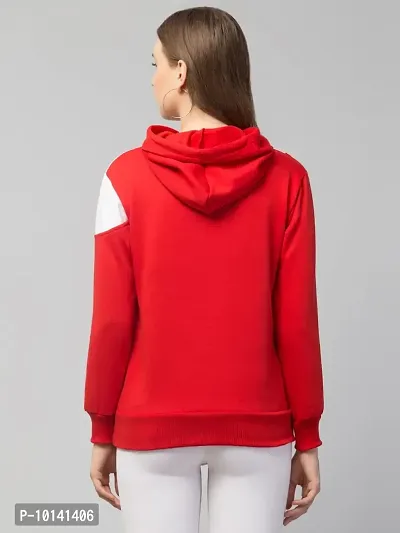 PDK Fashions Hooded Sweatshirt Rabbit Hoodie for Women Full Sleeves Winter Wear (S, Red)-thumb2