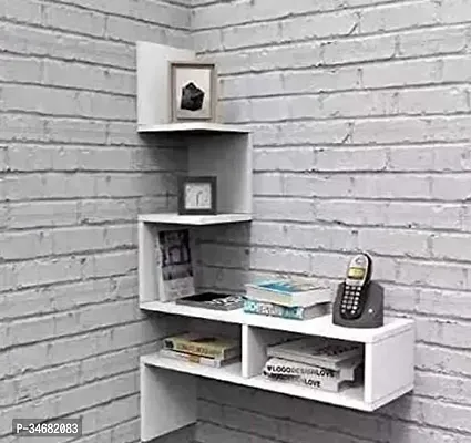 Useful White Plywood Wall Shelve For Home