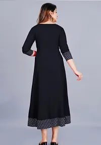 Stylish Black Cotton Blend Solid Dress For Women-thumb1