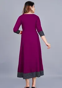 Stylish Purple Cotton Blend Solid Dress For Women-thumb2