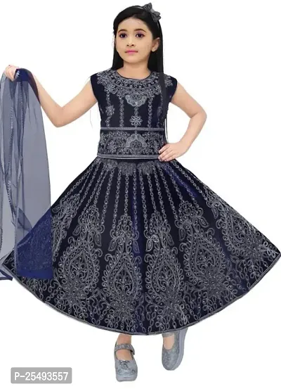 Alluring Blue Georgette Lehenga Cholis For Girls-thumb0