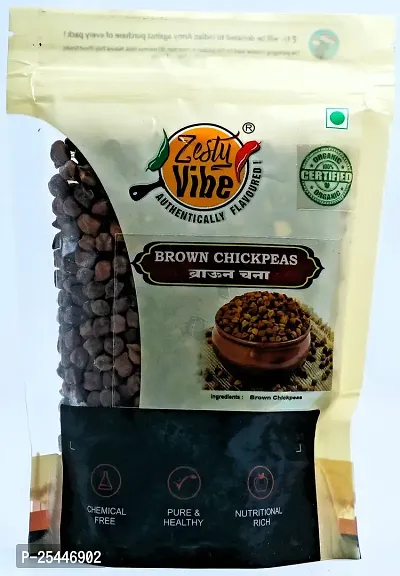 ZESTY VIBE Organic Brown Chickpeas: Nutrient-Rich Goodness for Healthy Living  (pack of 4) - 500g