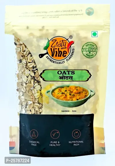 Zesty Vibe Organic Oats 1.2kg (200g each) pack of 6- Pure and Nutritious-500g