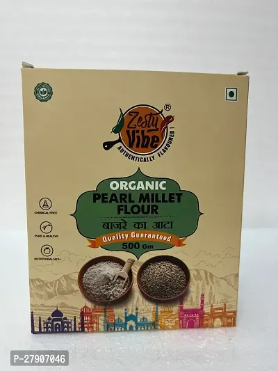 ZestyVibe Organic Pearl Millet Flour ( Bajra Atta )  500gm * 5 ( pack of 5), Pure and Healthy, Chemical Free, Nutritional Rich
