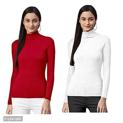 Buy Womens High Neck Sweater-White for Women Online in India