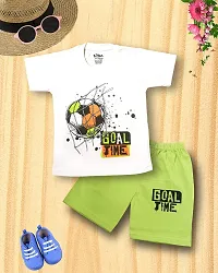 Fritters Boys And Girls Cotton Round neck Summer wear T-Shirt and Shorts Combo set Pack Of 2-thumb2