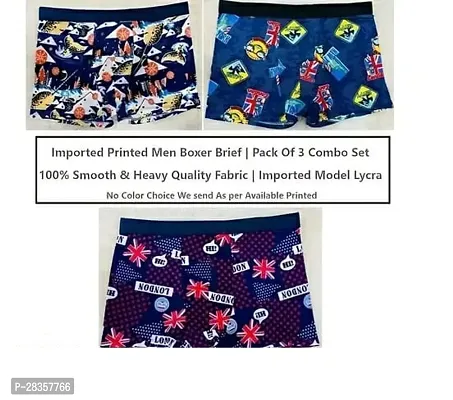 Classic Nylon Printed Trunks for Men, Pack of 3-thumb0