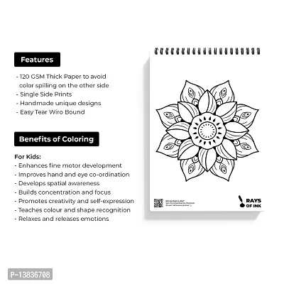 Rays Of Ink Mandala Coloring Book For Young Adults | Enhances Fine Motor Skills  Keeps You Engaged | 120 GSM Thick Paper Spiral-bound ndash; Coloring Book, 1 January 2021-thumb3