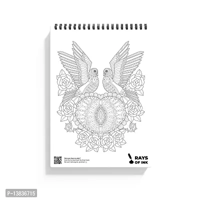 Rays Of Ink Birds Coloring Book For Adults | Ideal For Relaxing  Meditation | Stress Relieving Birds Designs | 120 GSM Thick Paper Spiral-bound ndash; Coloring Book, 1 January 2021-thumb2