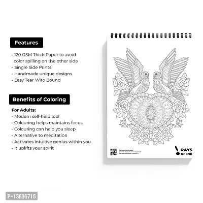 Rays Of Ink Birds Coloring Book For Adults | Ideal For Relaxing  Meditation | Stress Relieving Birds Designs | 120 GSM Thick Paper Spiral-bound ndash; Coloring Book, 1 January 2021-thumb4