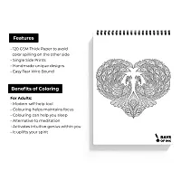 Rays Of Ink Creative Peacock Zentangle Coloring Book for Adults | Ideal for Stress Relieving, Relaxing  Meditation | 120 GSM Thick Paper (Peacock - 1)-thumb3