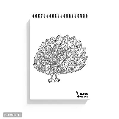 Rays Of Ink Creative Peacock Zentangle Coloring Book for Adults | Ideal for Stress Relieving, Relaxing  Meditation | 120 GSM Thick Paper (Peacock - 1)-thumb5