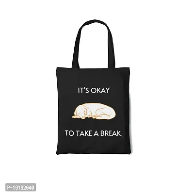 Rays Of Ink Women Black Quote Printed Canvas Tote Bag | Reusable Aesthetic Grocery Bags | Eco-Friendly Tote Bag for Work, Beach, Travel and Shopping
