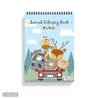 Rays Of Ink Animal Doodle Coloring Book For Kids | Ideal Gift For 4-9 Years Old | Recycled 120 GSM Thick Paper Spiral-bound ndash; 1 January 2021-thumb0