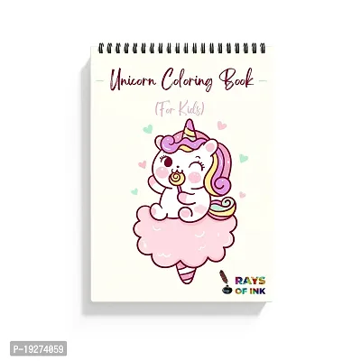 Rays Of Ink Unicorn Coloring Book For Kids | Ideal Gift For 4-9 Years Old | Fun Children's Coloring Book | Recycled 120 GSM Thick Paper Spiral-bound ndash; 1 January 2021-thumb0
