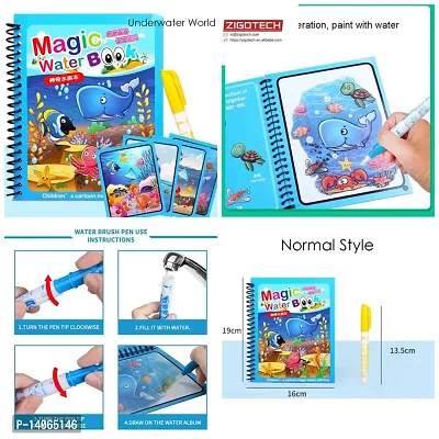 Magic Water Coloring Drawing Reusable Book Pack of 3 ndash; English-thumb3