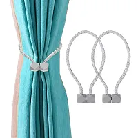 Magnetic Curtain Tiebacks 2 PCS Curtain Clips Rope Holdbacks Curtain Weaving Holder Buckles for Home, Office, Living Room, Decoration, Reusable Wall Hooks Curtain Holder for Window Draperies.-thumb1