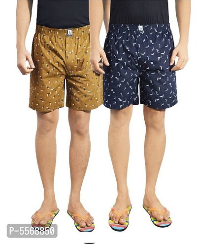 Stylish Cotton Printed Boxers For Men- 2 Pieces-thumb0