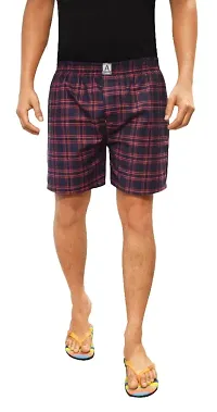 Stylish Cotton Multicolored Checked Boxer For Men ( Pack Of 2 )-thumb1
