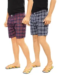Stylish Cotton Multicolored Checked Boxer For Men ( Pack Of 2 )-thumb4