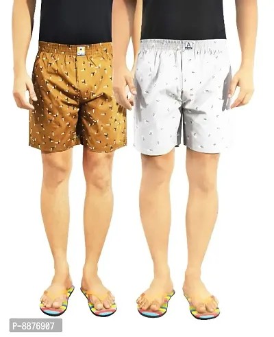 Classic Cotton Blend Printed Boxers for Men, Pack of 2-thumb0