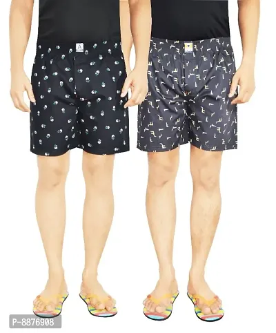 Classic Cotton Blend Printed Boxers for Men, Pack of 2-thumb0