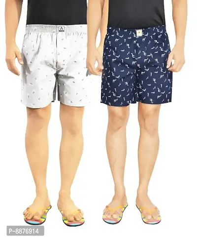 Classic Cotton Blend Printed Boxers for Men, Pack of 2-thumb0