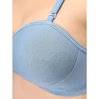 Emavic Women's Cotton Blend Lightly Padded Half Cup Wirefree T-Shirt Bra Combo Pack of 3-thumb4