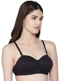 Emavic Women's Cotton Blend Lightly Padded Half Cup Wirefree T-Shirt Bra Combo Pack of 3-thumb2