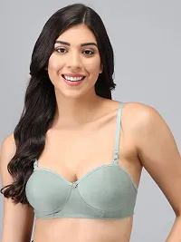 Emavic Women's Cotton Blend Lightly Padded Half Cup Wirefree T-Shirt Bra-thumb2