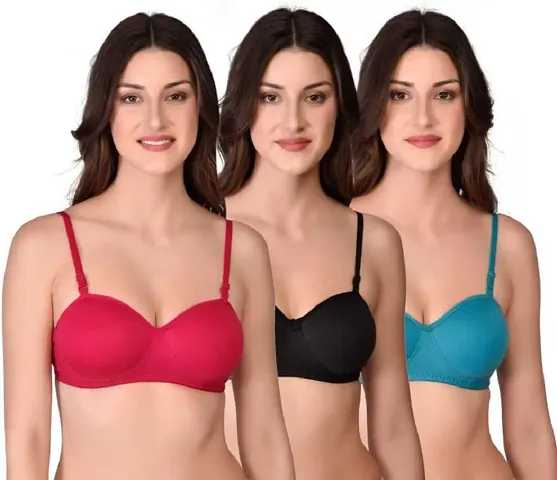 Buy ALYANA Woman's Cotton Blend Lightly Padded Bra for Woman, Non Wired