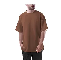 Emavic Men's Cotton Solid Half Sleeves Oversized Round Neck Drop Shoulder Relaxed/Loose Fit T-Shirt Combo Pack of 2-thumb1