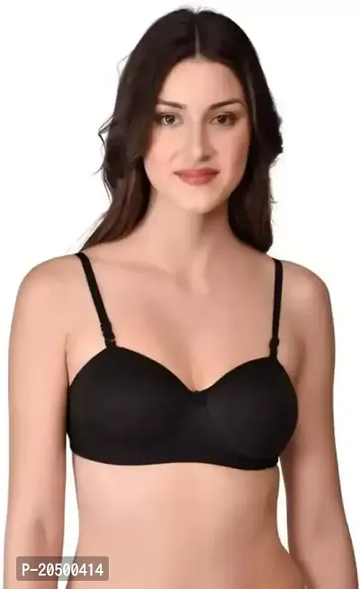 Emavic Women's Cotton Blend Lightly Padded Half Cup Wirefree T-Shirt Bra-thumb0