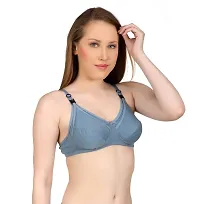 Emavic Women's Cotton Blend Non-Padded Wirefree Maternity/Nursing Bra Combo Pack of 3-thumb3