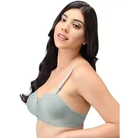 Emavic Women's Cotton Blend Lightly Padded Half Cup Wirefree T-Shirt Bra Combo Pack of 3-thumb3