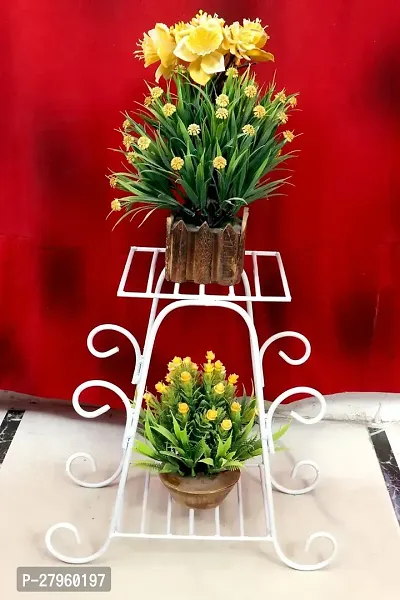 Plant Stands Outdoor Metal 2 Tier Small Durable Flower Pot Stand Rustproof Iron Plant Stand Perfect for Homenbsp;