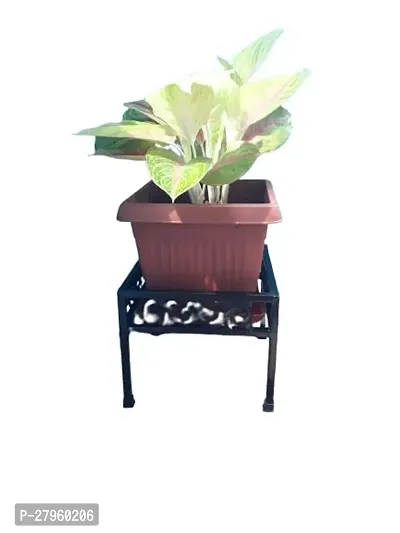 Square Garden Pot Stand Indoor Outdoor Balcony Office Iron Pot Stand Home Decor plant stand Black