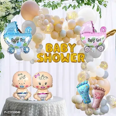 Day Decor Baby Shower Decoration Ballon Combo Set Of 61 Pcs With Baby Shower Foilboy And Girl Foil Decorations - Pregnancymaternity Photoshoot