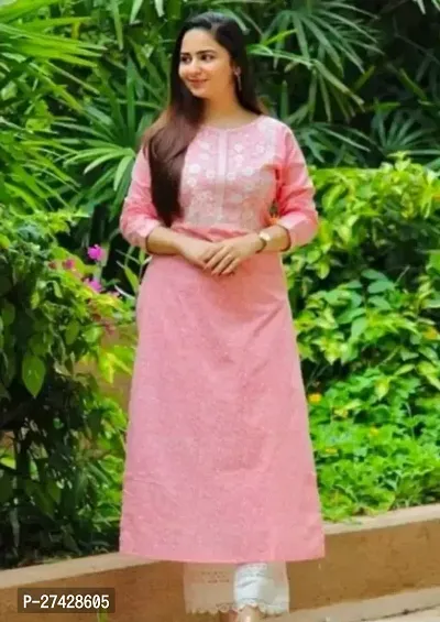 Stylish Pink Rayon Kurta For Women-thumb0