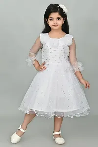 Zenat Girls Net Regular Fit Casual Dress_AK3000-thumb1